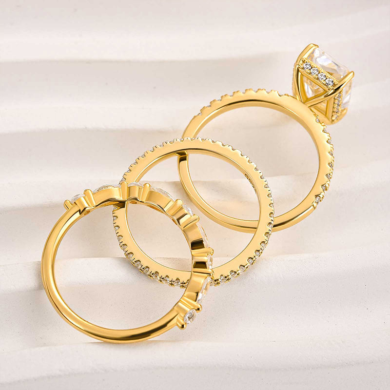 Elodie | Elegant 3-Piece Ring Set in White Gold