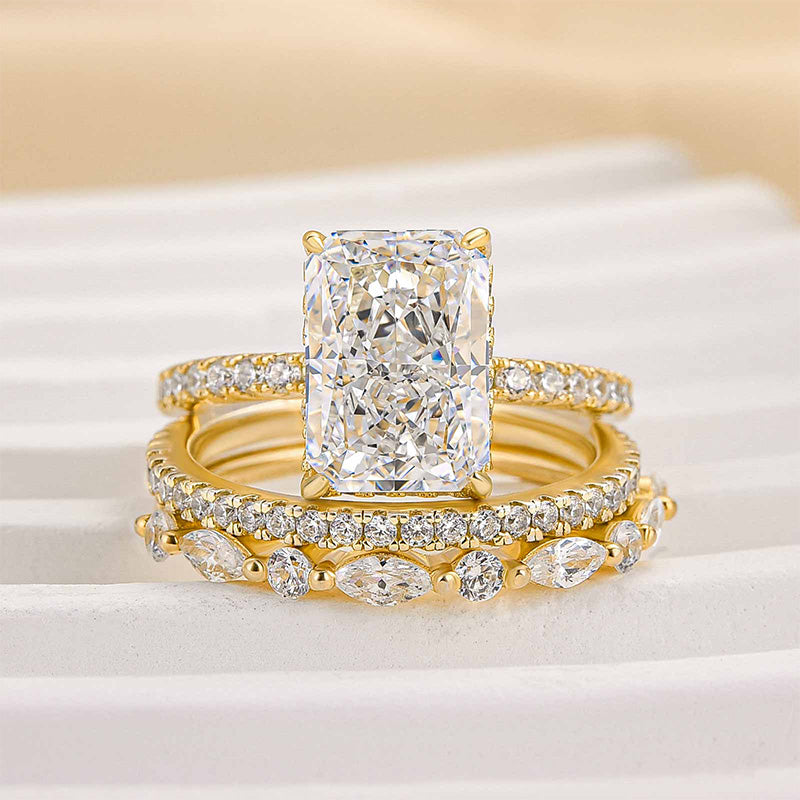 Elodie | Elegant 3-Piece Ring Set in White Gold