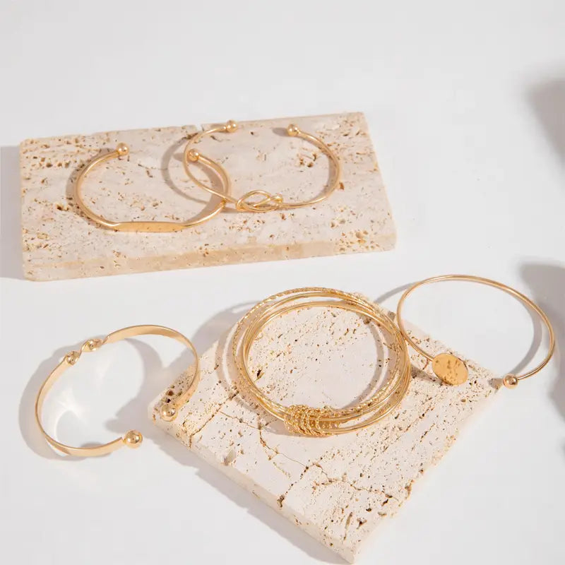 Arabella | Elegant Gold Knotted Bracelet Set