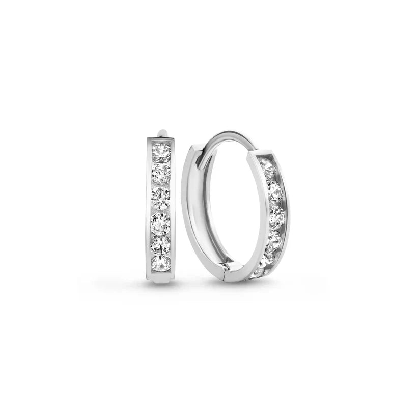 Matilda | Elegant White Gold Stone Earrings Set
