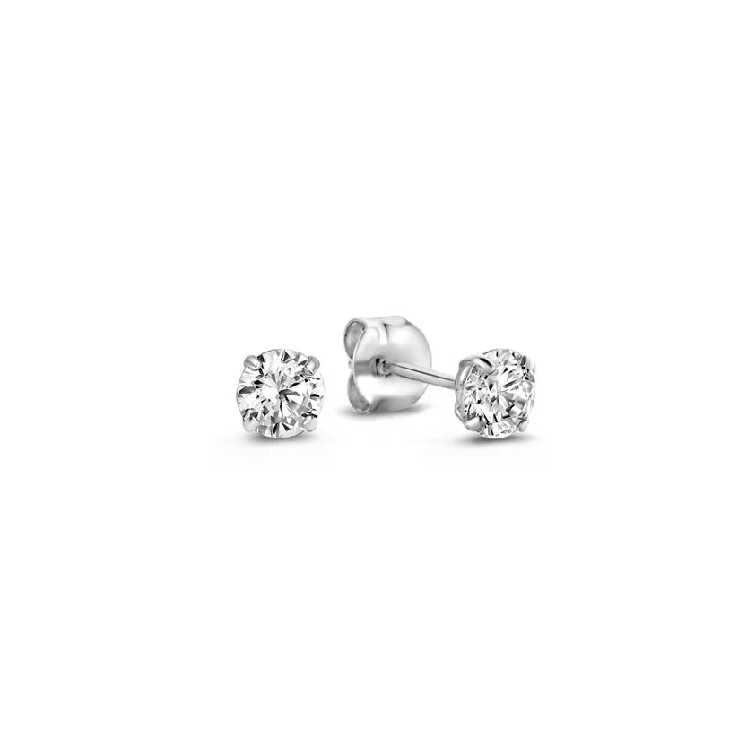 Matilda | Elegant White Gold Stone Earrings Set