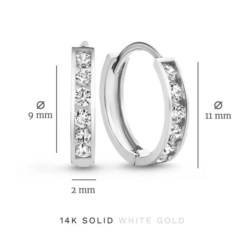 Matilda | Elegant White Gold Stone Earrings Set