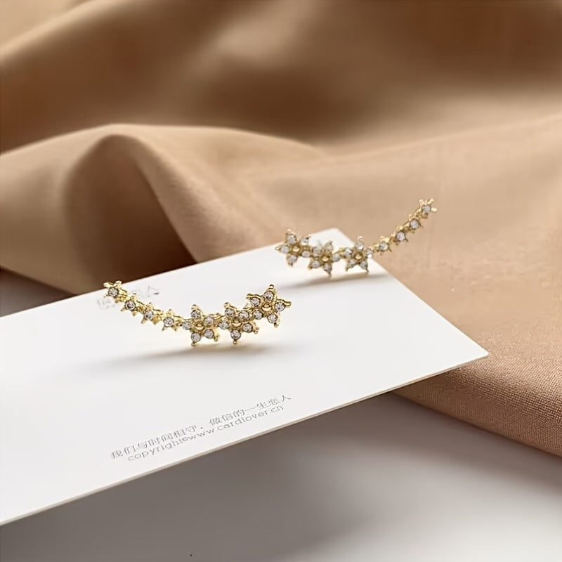 Luxury Floral Rhinestone Earrings