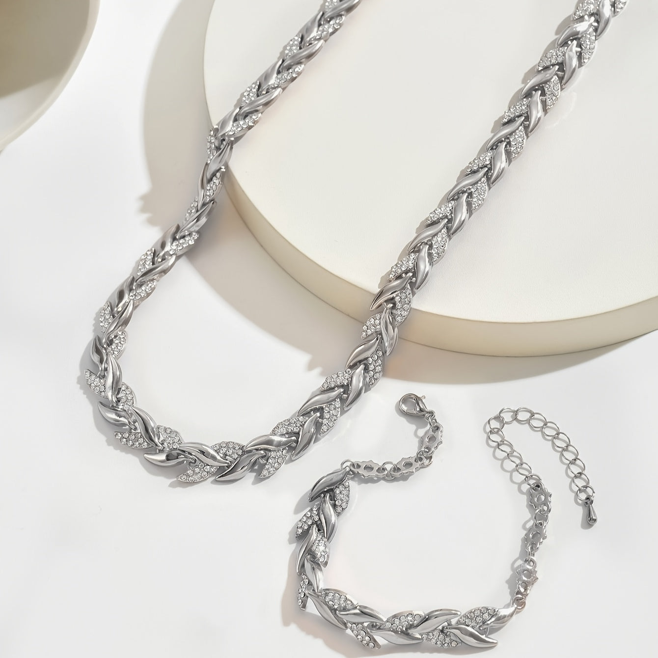 Elegant Glass Rhinestone Fish Tail Set