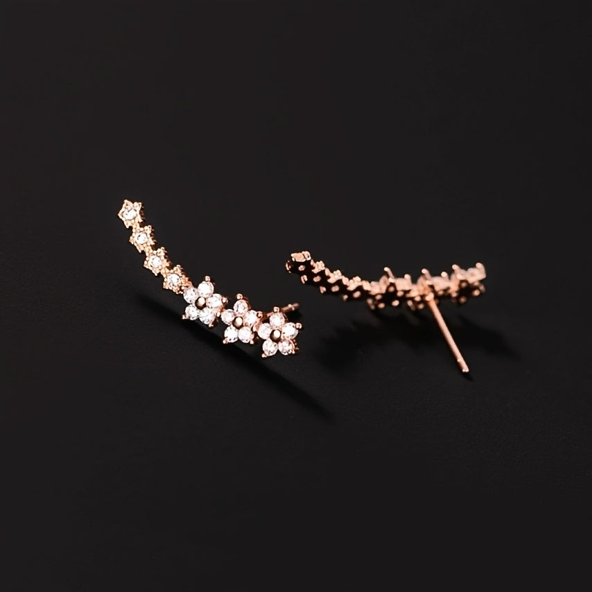 Luxury Floral Rhinestone Earrings