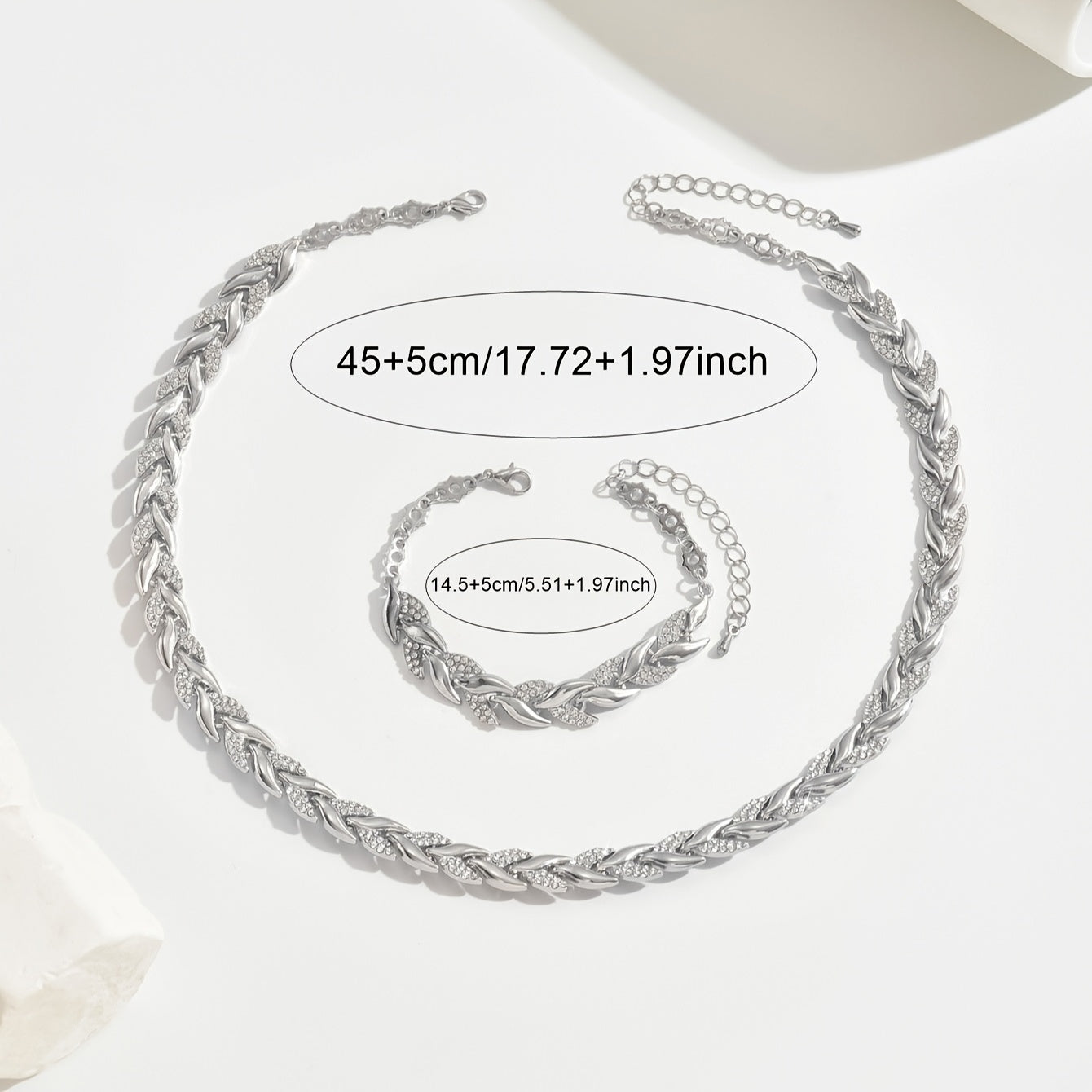 Elegant Glass Rhinestone Fish Tail Set