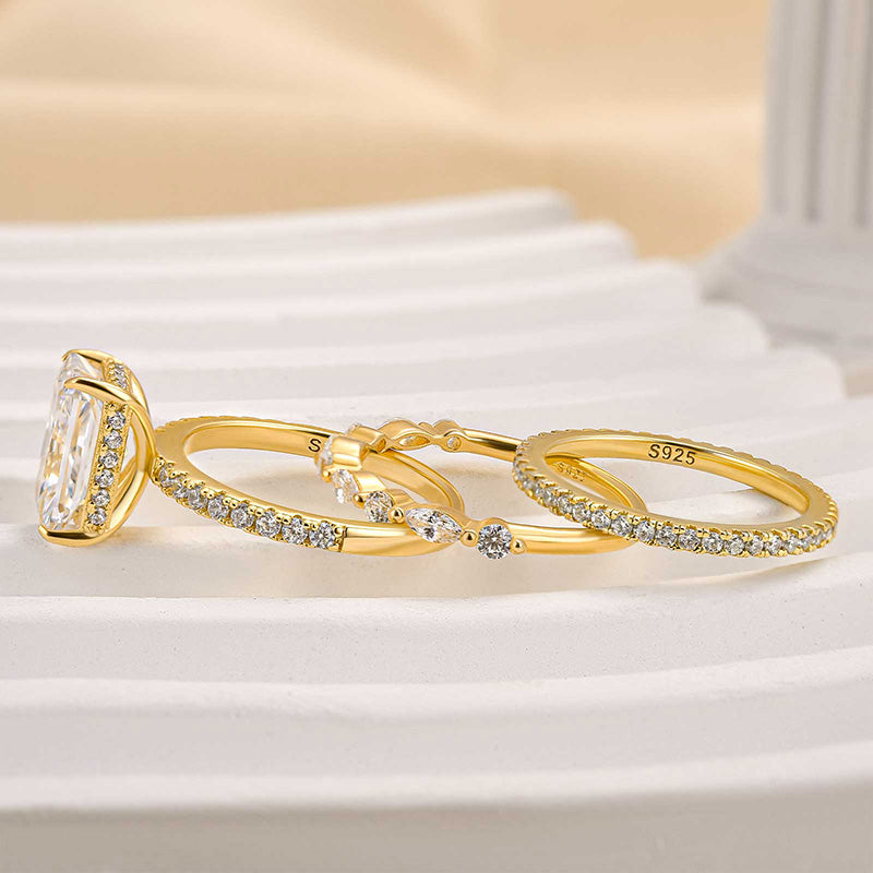Elodie | Elegant 3-Piece Ring Set in White Gold