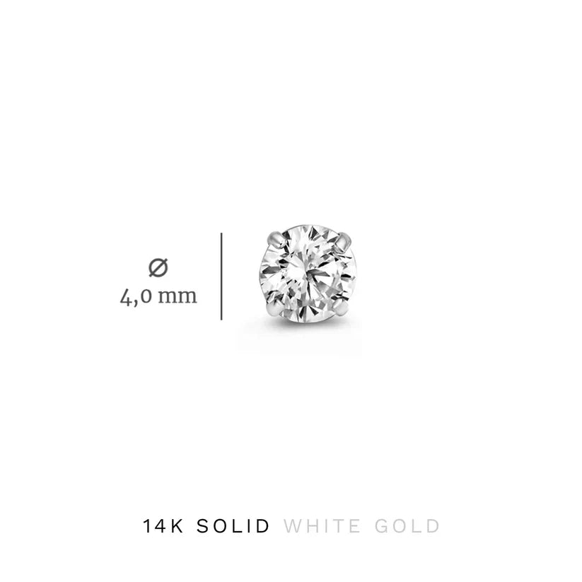 Matilda | Elegant White Gold Stone Earrings Set