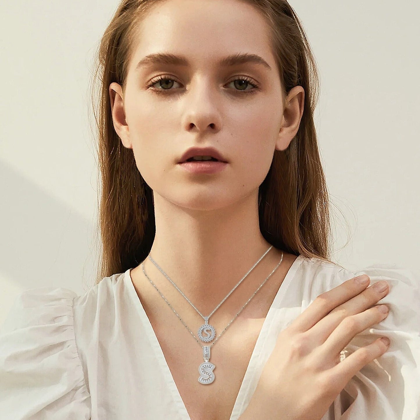 Orla | Pave Initial Necklace Set